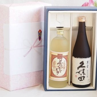 プレミアム焼酎 夢のひとときギフトボックス 熟成麦焼酎 夢のひととき25°(大分県)720ml日本酒久保田萬寿15°(新潟県)720ml