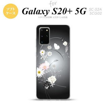 SC-52A SCG02 Galaxy S20+ 5G スマホケース ソフトケース 花柄 ミックス A 黒 メンズ レディース nk-s20p-tp271