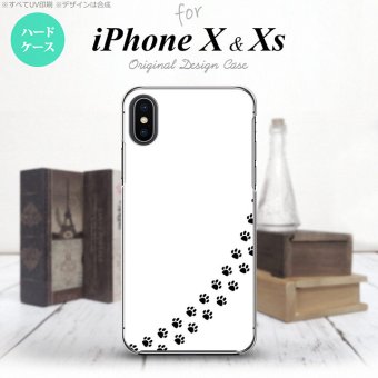 【iPhoneX】【スマホケース/スマホカバー】【アイフォンX】iPhoneX スマホケース カバー アイフォンX 猫(足跡) 白×黒 nk-ipx-424【メール便送料無料】