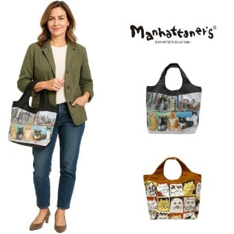 【Manhattaners】71-2250 コンパクトバッグ ミニサイズ エコバッグ トートバッグ かばん レディース ギフト 母の日 ブラック