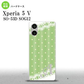 Xperia 5V Xperia 5V スマホケース 背面ケース ハードケース ドット レース C 薄緑 +アルファベット 2023年 10月発売 nk-xp55-1616i