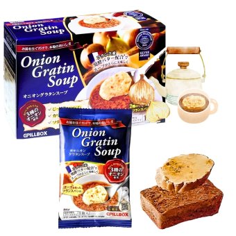 PILLBOX（ピルボックス）オニオングラタンスープ　10食入り　3種のオニオン、2種のチーズをのせたフランスパン付き　フーズドライ製法　#559266　乾燥スープ　家族の食卓　オフィスランチ　来客時のおもてなし 賞味期限2027.06.末迄