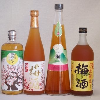 カラフル梅酒4本セット(芋焼酎仕込五代梅酒(鹿児島) 高千穂産梅使用熟成梅酒 手作り梅酒(宮崎県) 樽熟梅酒天空の月(大分)) 720ml×4本
