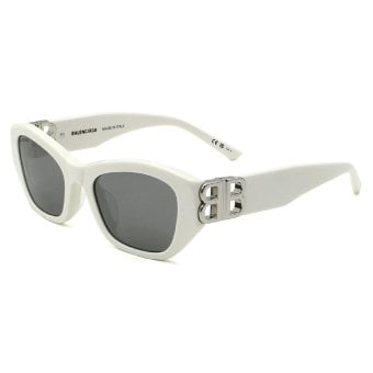 バレンシアガ BALENCIAGA サングラス アジアンフィット UVカット アイウェア スクエア BB0311SK-003 メンズ レディース ユニセックス ホワイト+グレー 海外正規品