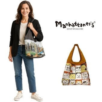 【Manhattaners】71-2251 コンパクトバッグ A4サイズ エコバッグ トートバッグ かばん レディース プレゼント 母の日 ブラック