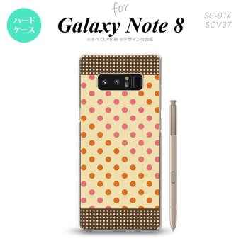 【SC01K】【スマホケース/スマホカバー】【ギャラクシー ノート8】SC01K スマホケース Galaxy Note8 SC-01K カバー ギャラクシー ノート8 ドット・水玉 ベージュ×オレンジ nk-sc01k-1648【メール便送料無料】