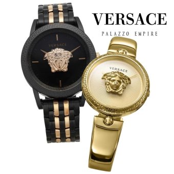 ヴェルサーチェ ペアウォッチ メンズ レディース ブラック イエローゴールド VERSACE メデューサ グレカ スイス製 高級 ブランド カップル 夫婦 記念日 プレゼント ギフト 成人 卒業 入学