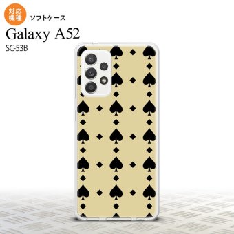 SC-53B Galaxy A52 スマホケース ソフトケース トランプ スペード ベージュ 黒 メンズ レディース nk-sc53b-tp539