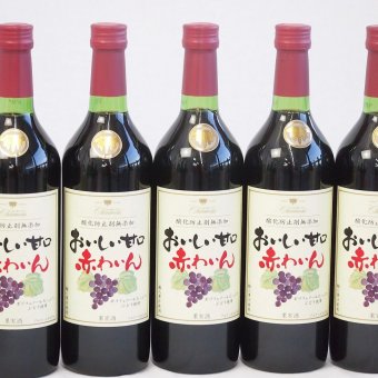 5本セット(酸化防止剤無添加 おいしい甘口 赤わいん) 720ml×5本