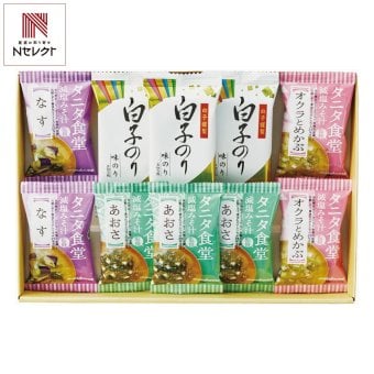 タニタ食堂 監修 減塩みそ汁 白子のり 詰合せ ギフトセット 計10点入 フリーズドライ 即席みそ汁 海苔セット【北海道・沖縄県・離島 配送不可】