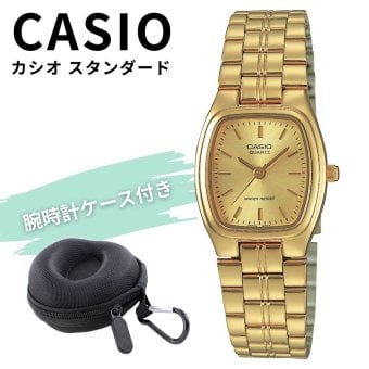 CASIO カシオ レディース 腕時計 収納ケース付き　ゴールド 小さめ スクエア 軽量 シンプル 女性用 海外モデル 誕生日 プレゼント ギフト 就職祝い 還暦祝い 成人 卒業 入学