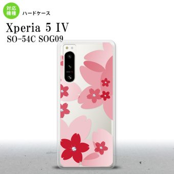 Xperia 5 IV Xperia5 IV スマホケース 背面ケース ハードケース 花柄 サクラ B 赤 2022年 10月発売 nk-xp54-056