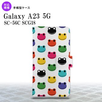 Galaxy A23 GalaxyA23 手帳型スマホケース カバー カエル かえる 白 2022年 10月発売 nk-004s-a23-dr162
