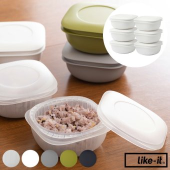like-it ライクイット 蒸気であたためる冷凍ごはん容器 6個組