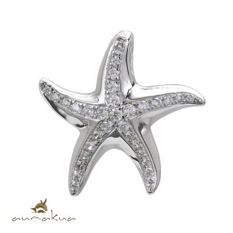 ハワイアンジュエリー シルバー 刻印無料 ペンダントトップ スターフィッシュ ヒトデ ひとで 海星 ジルコニア ロジウムコーティング シルバー925 ネックレス チェーン別売 ペンダントヘッド aumakua メール便 メンズ レディース ハロウィン 【品番：252-11-01】