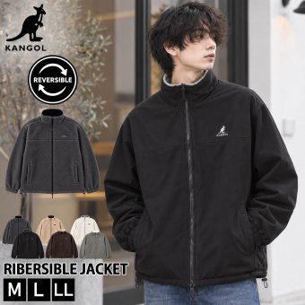  KANGOL カンゴール ブルゾン ジャケット リバーシブル メンズ レディース  ボア ハイネック ダブルジップ 防寒 ブランド ロゴ ゆったり おしゃれ ストリート カジュアル アウター 高校生 秋 冬 M L LL 2026FW Karlas 別注