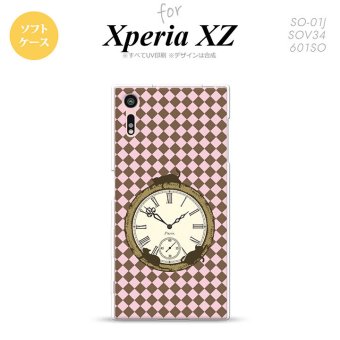 【SO01J】【スマホケース/スマホカバー】【エクスペリア XZ 】SO01J スマホケース XPERIA XZ SO-01J カバー エクスペリア XZ  チェック時計 ピンク nk-so01j-tp1221【メール便送料無料】