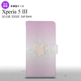 SO-53B SOG05 Xperia5 手帳型スマホケース カバー ハート ピンク オススメ 人気 おしゃれ スマート シンプル  nk-004s-xp53-dr320