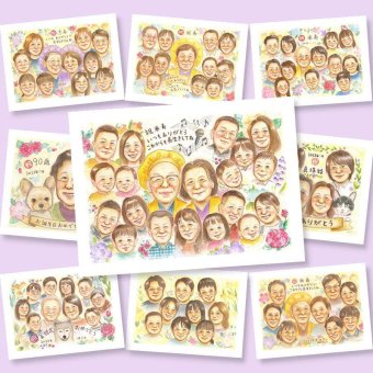 ギフト 似顔絵 米寿祝い 贈り物 プレゼント 名入れ 手描き 米寿 88歳 長寿 誕生日 長寿祝い 大人数 お母さん 両親 家族 お父さん 下書き確認 名入れ 修正無料 似てる 喜ばれる 親孝行 サプライズ 88歳 長寿 思い出 喜寿祝い 引っ越し クリスマス 快気祝い 百寿祝い 白寿祝い 結婚祝い 感謝 色紙 還暦祝い メモリアルギフト オーダーメイド 記念日