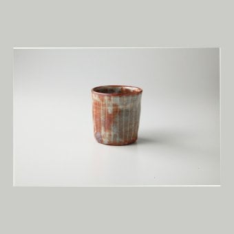 鼡志野十草コップ 陶器 美濃焼 やきものの里から、暮らしを贈ります。　ギフト 食器 セット テーブルウェア