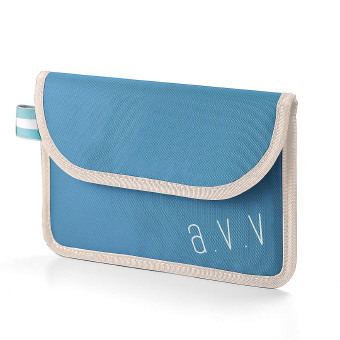 a.v.vモバイルバッテリーポーチ C/スカイブルー 12-6754-81 景品 記念品 粗品 ノベルティ 名入れ 御挨拶 ご挨拶