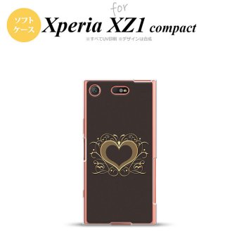 【SO02K】【スマホケース/スマホカバー】【エクスペリア XZ1】SO02K スマホケース Xperia XZ1 Compact SO-02K カバー エクスペリア XZ1 飾りハート（A) 茶 nk-so02k-tp611【メール便送料無料】