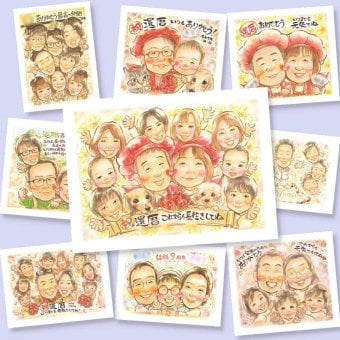 還暦のギフトに、似顔絵ギフトのサプライズを贈りませんか。大切なお祝いにも安心してご注文いただけます。 似顔絵 還暦祝い ギフト 贈り物 名入れ プレゼント 手描き 還暦 お祝い 誕生日 記念 大人数 おばあちゃん 祖母 おじいちゃん 祖父 名入れ 修正無料 下書き確認 宝物 親孝行 一生もの 喜ばれる 傘寿 長寿 還暦 一生もの オーダーメイド イラスト サプライズ 同窓会 クリスマス 初任給