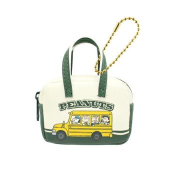 スヌーピー ミニボストンバッグ型ポーチ(Schoolfriend) Preppystyle schoolbus SNOOPY