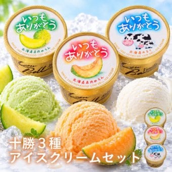 【送料無料・お手軽ギフト】いつもありがとうラベル 十勝アイスクリーム・北海道メロンアイスクリームセット（お年賀 敬老の日 お中元 お歳暮 プレゼント グルメ 贈り物 母の日 父の日 御祝 内祝い 景品 賞品 コンペ ご褒美 誕生日 出産祝い 結婚 上司 男 女 義母 義父 友達 新築 引越 送別会 定年 退職祝い 還暦 喜寿 ジェラート）