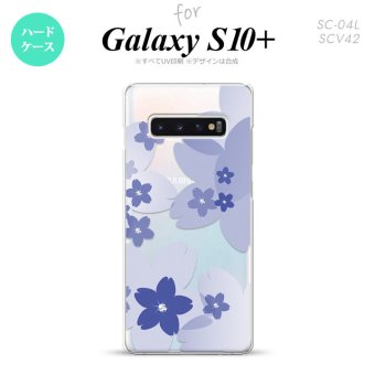 SC-04L SCV42 Galaxy S10+ スマホケース ハードケース 花柄 サクラ B 青 メンズ レディース nk-s10p-059