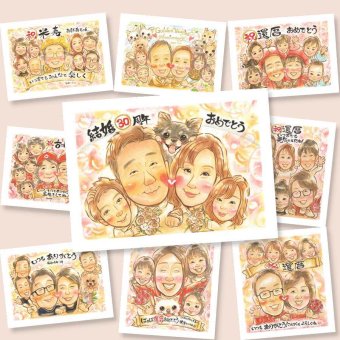 真珠婚のギフトに、その人らしさを大切にした似顔絵です。相談しながら作れる、あたたかな似顔絵ギフトです。 真珠婚 似顔絵 ギフト 手描き プレゼント 贈り物 名入れ 真珠婚 金婚式 銀婚式 両親 夫婦 家族 名入れ 下書き確認 修正無料 そっくり 似てる 実績多数 宝物 感謝 記念日 結婚30周年 真珠婚 親孝行 ハロウィン イラスト ウェディングギフト メモリアル お祝いの品 結婚祝い 同窓会