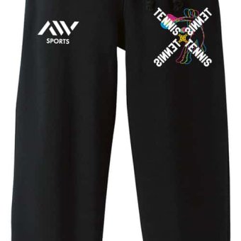 テニス スウェットパンツ メンズ レディース キッズ 裏パイル スエット ルームウェア スポーツ ジャージ 綿100 長スボン 名入れ おしゃれ 文字入れ無料 「ネオンスタイルのクロスTENNIS」 アートワークスコウベ 【送料無料】