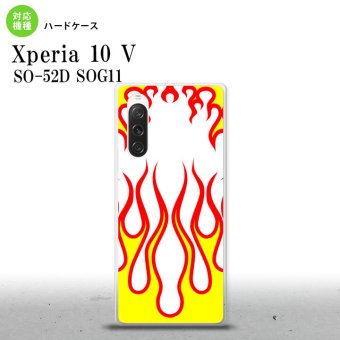 Xperia10V Xperia10V スマホケース 背面ケース ハードケース ファイヤー 炎 白 黄 2023年 7月発売 nk-xp105-1306