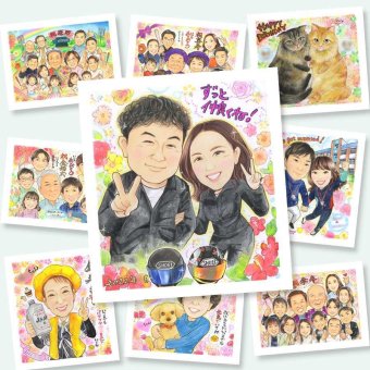 結婚記念日のギフトに、ずっとそばに置きたくなる似顔絵です。初めての似顔絵注文でも安心です。 似顔絵 ギフト 両親 手描き 贈り物 プレゼント 名入れ 結婚記念日 誕生日 記念 お祝い 両親 ご夫婦 お母さん お父さん 名入れ 下書き確認 修正無料 そっくり サプライズ 一生もの 親孝行 カップル 一生もの 両親 2人 還暦祝い 感謝 大人数 ブライダルギフト 記念日 傘寿祝い 色紙 喜寿祝い