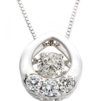 ダイヤモンド ネックレス K18 ホワイトゴールド 0.2ct ダンシングストーン 雫 しずく ペンダント 揺れるダイヤ レディース アクセサリー 宝石 記念日 誕生日 ギフト