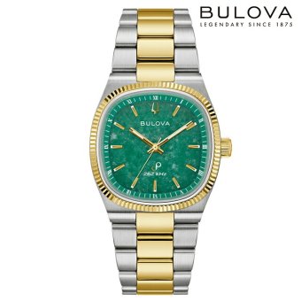 ブローバ スーパーセビーユ プレシジョニストクォーツ 腕時計 ブランド メンズ BULOVA 98A336 アナログ 翡翠 ゴールド
