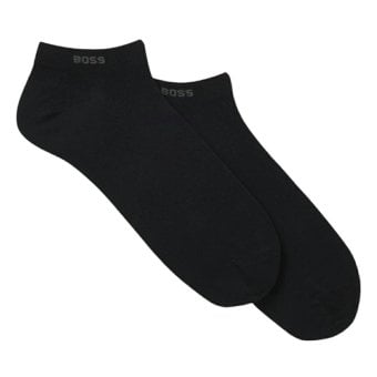 ヒューゴ・ボス HUGO BOSS ソックス アンクル丈 2足組 セット ロゴ コットン混紡 ストレッチ ギフト 靴下 50469849 001 メンズ ブラック