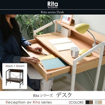 デスク ワークデスク PCデスク パソコンデスク パソコン用 Rita 北欧風 北欧 おしゃれ スチール 木製 引出し付き 棚付き カフェ風