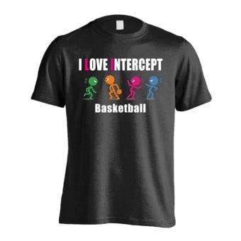 バスケ Tシャツ 半袖 メンズ ウェア レディース 練習着 ジュニア ドライ おもしろ tシャツ 速乾 名入れ スポーツ 女子 男子 チーム おしゃれ 文字入れ 「I LOVE INTERCEPT」 アートワークスコウベ 【送料無料】