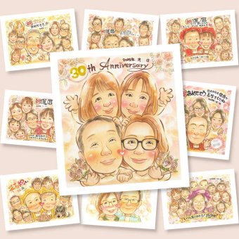 真珠婚の記念に、似顔絵を見るたびその日の気持ちがよみがえります。初めての似顔絵注文でも安心です。 結婚記念日 贈り物 似顔絵 ギフト プレゼント 名入れ 手描き 真珠婚 銀婚式 金婚式 両親 家族 夫婦 名入れ 修正無料 下書き確認 実績多数 親孝行 サプライズ 宝物 記念日 真珠婚 感謝 親孝行 結婚30周年 感謝の品 イラスト 節目 喜ばれる 還暦祝い 色紙 披露宴 同窓会 白寿祝い 大人数