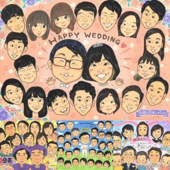 結婚の記念に、「ありがとう」を形にする似顔絵ギフトです。下書き確認あり。修正無料で納得の表情になるまで調整します。 似顔絵 ギフト サンクスボード 贈り物 プレゼント 名入れ 手描き 結婚 婚礼 結婚式 感謝 挙式 大人数 新郎 新婦 修正無料 名入れ 下書き確認 かわいい 一生もの 親孝行 似てる 入籍 結婚式 一生もの 披露宴 感動 サプライズ 感激 贈答品 ハロウィン イラスト 快気祝い