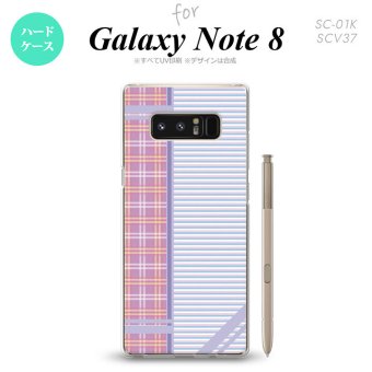 【SC01K】【スマホケース/スマホカバー】【ギャラクシー ノート8】SC01K スマホケース Galaxy Note8 SC-01K カバー ギャラクシー ノート8 チェック・ボーダー 紫 nk-sc01k-1601【メール便送料無料】