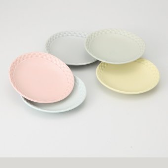 市松マットカラープレート 5P 磁器 美濃焼 やきものの里から、暮らしを贈ります。　ギフト 食器 セット テーブルウェア