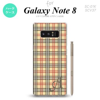 【SC01K】【スマホケース/スマホカバー】【ギャラクシー ノート8】SC01K スマホケース Galaxy Note8 ケース ギャラクシー ノート8 イニシャル チェックB ベージュ×赤 nk-sc01k-446ini【メール便送料無料】