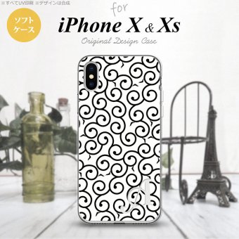 【iPhoneX】【スマホケース/スマホカバー】【アイフォンX】iPhoneX スマホケース ケース アイフォンX イニシャル 唐草 白×黒 nk-ipx-tp1133ini【メール便送料無料】