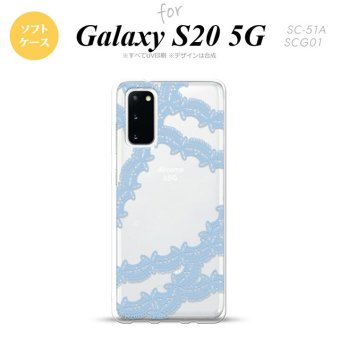 SC-51A SCG01 Galaxy S20 スマホケース ソフトケース レース 帯 B 水色 メンズ レディース nk-s20-tp1101