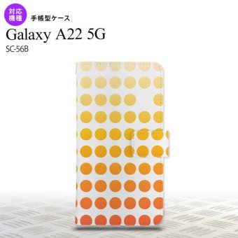 SC-56B Galaxy A22 手帳型スマホケース カバー 水玉 オレンジ  nk-004s-a22-dr1372