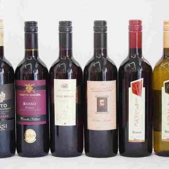 イタリア赤白ワイ6本ンセット(コルテデル赤 ミケランジェロ赤 ブルーサ赤 コルテバルダ赤 ブルーサ白)750ml×6本