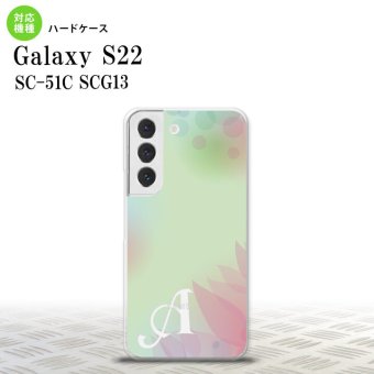 SC-51C SCG13 Galaxy S22 スマホケース 背面ケース ハードケース ぼかし 花柄 緑 +アルファベット メンズ レディース nk-s22-1591i