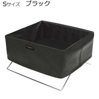 ミニサイドワゴン 日本製 合皮 手荷物入れ Sサイズ ブラック R-360 荷物置き 収納ボックス イス下 デッドスペース活用 かばん置き オフィス 自宅 リビング 店舗用